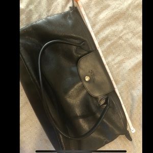 LONGCHAMP black leather small tote used